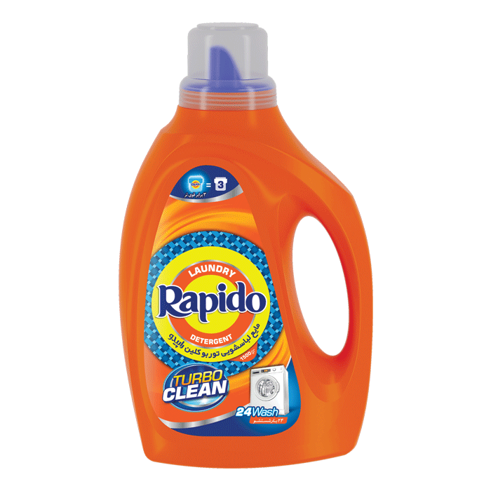 Rapido Turbo Clean Laundry Detergent Liquid (1500g) - Smart Stain Remover مایع لباسشویی توربوکلین راپیدو 1500 گرمی حاوی لکه بر هوشمند