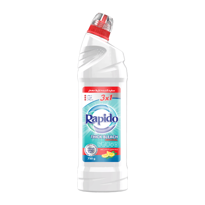 sefid-konande (1) مایع سفیدکننده غلیظ معطر راپیدو ۷۵۰ گرم رایحه مطبوع با اسانس لیمو